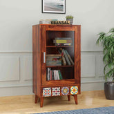 Dotwork Solid Sheesham Wood File Cabinet (Natural Finish)